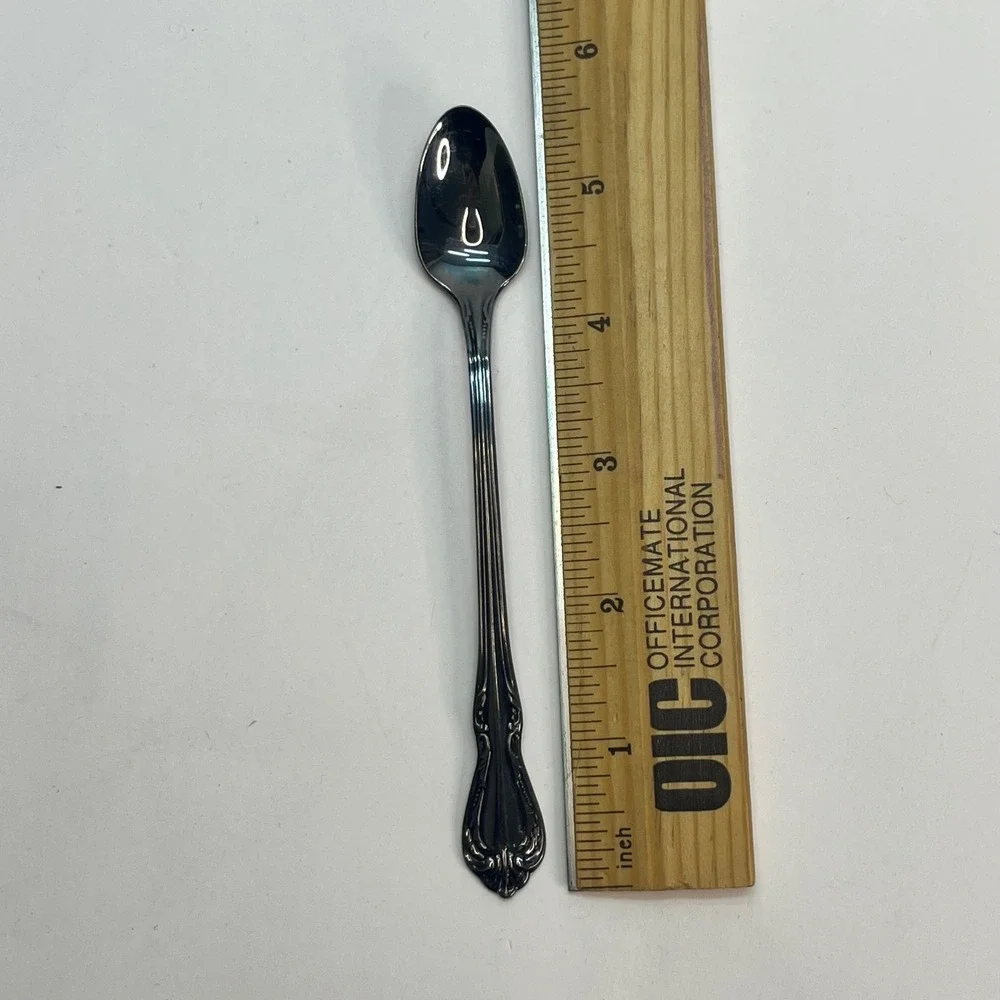 Oneida Stainless Steel Espresso Spoon‎ Ornate Scroll Handle Demitasse 5.5 Inch